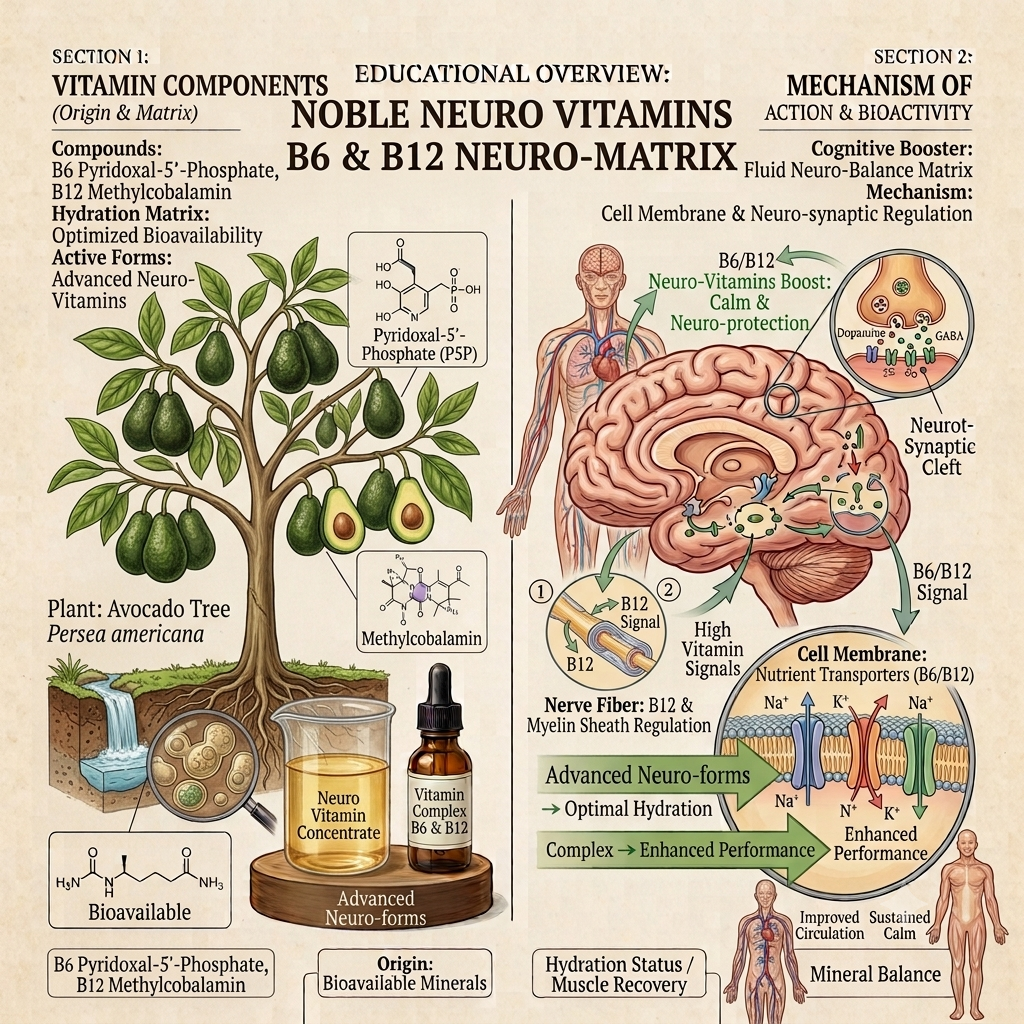 Noble Neuro Vitamins B6 Pyridoxal B12 Methylcobalamin