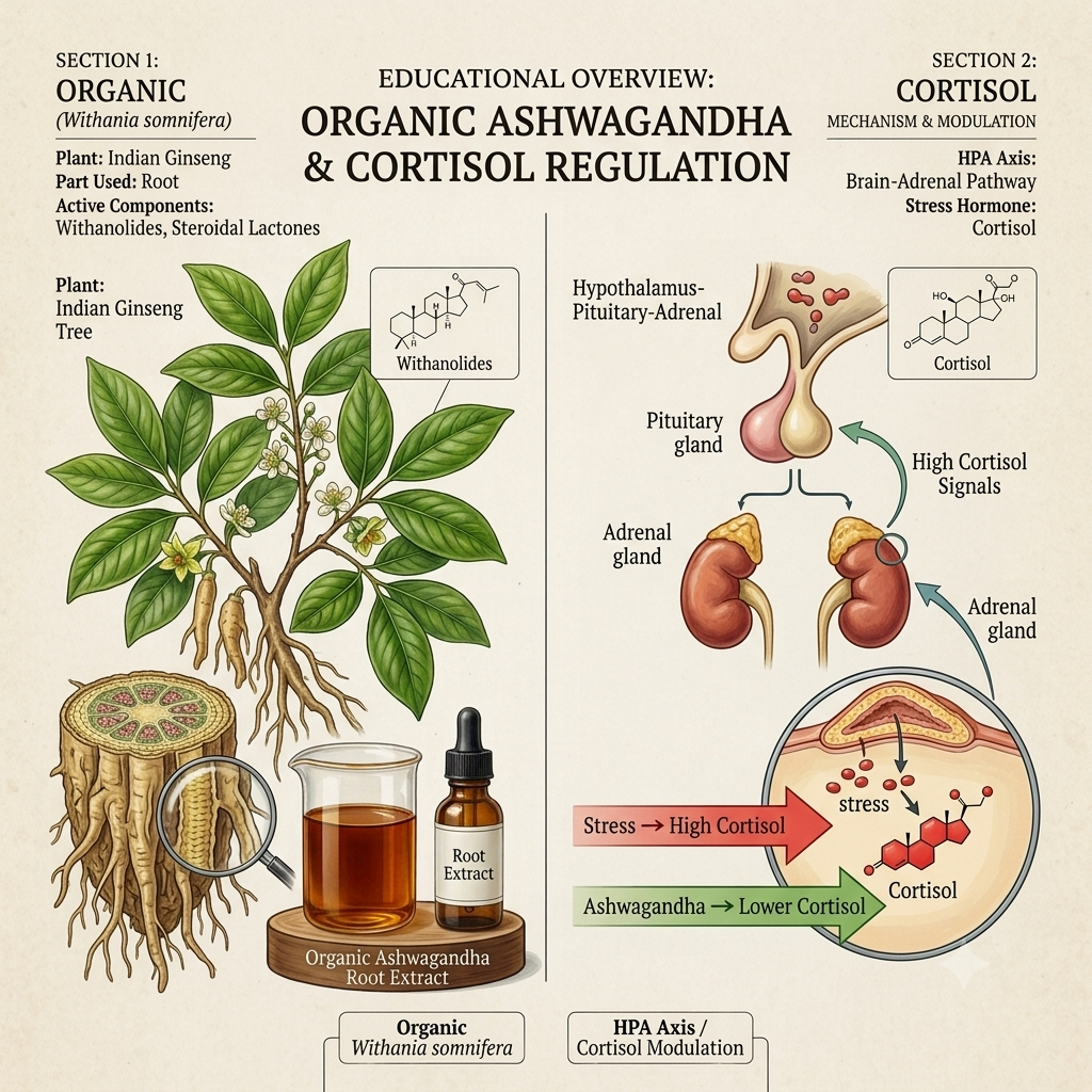 Organic Ashwagandha Regulating Cortisol Levels